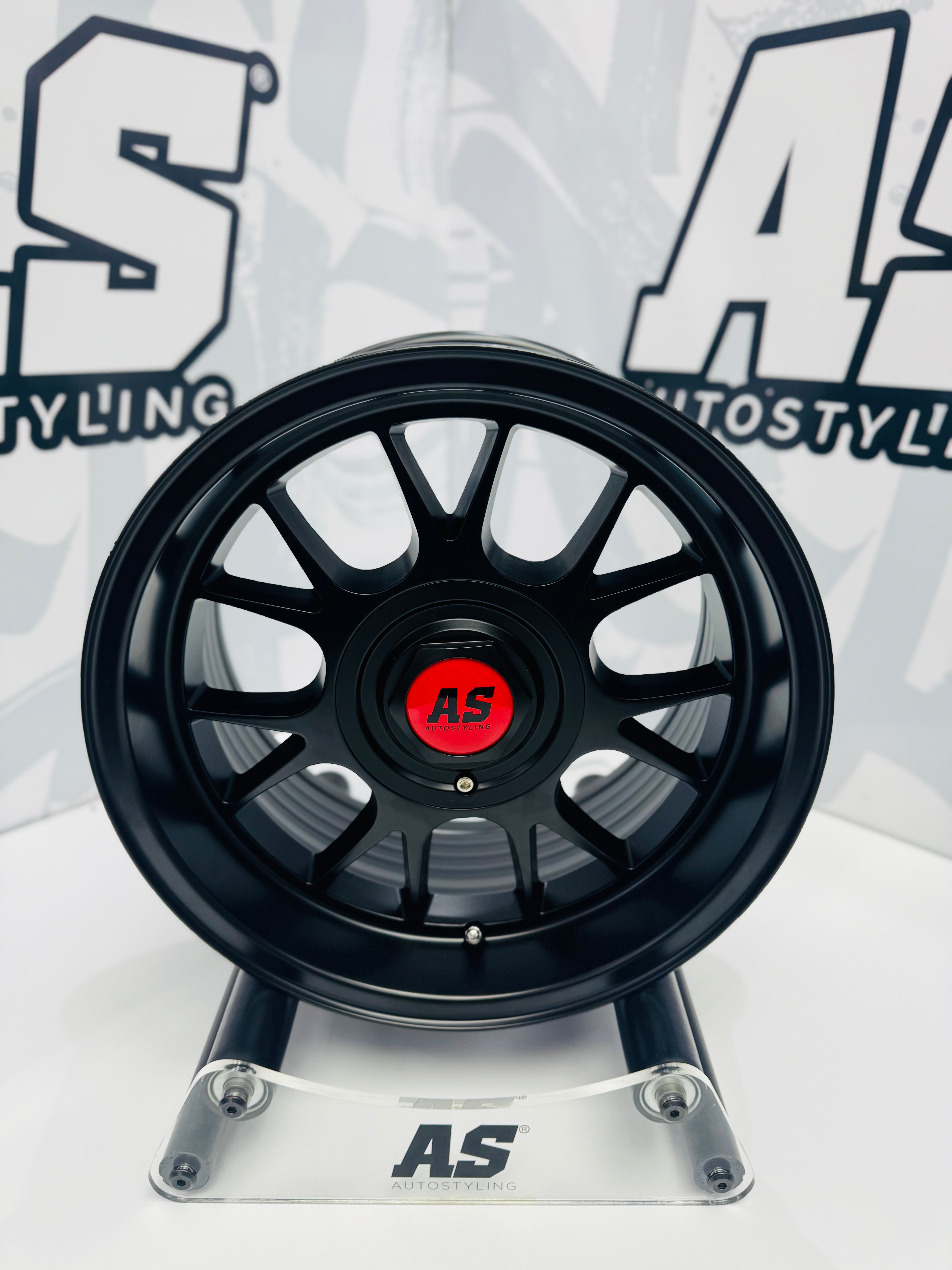 15” AS- 7565 5x100 & 5x114 full matt black wheels