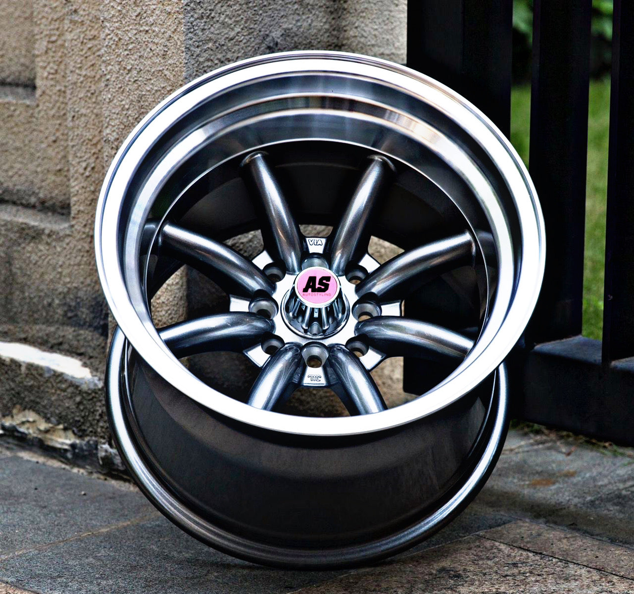 15” AS-WATA 9/10.5J 4/100 4/114 GUNMETAL RIMS