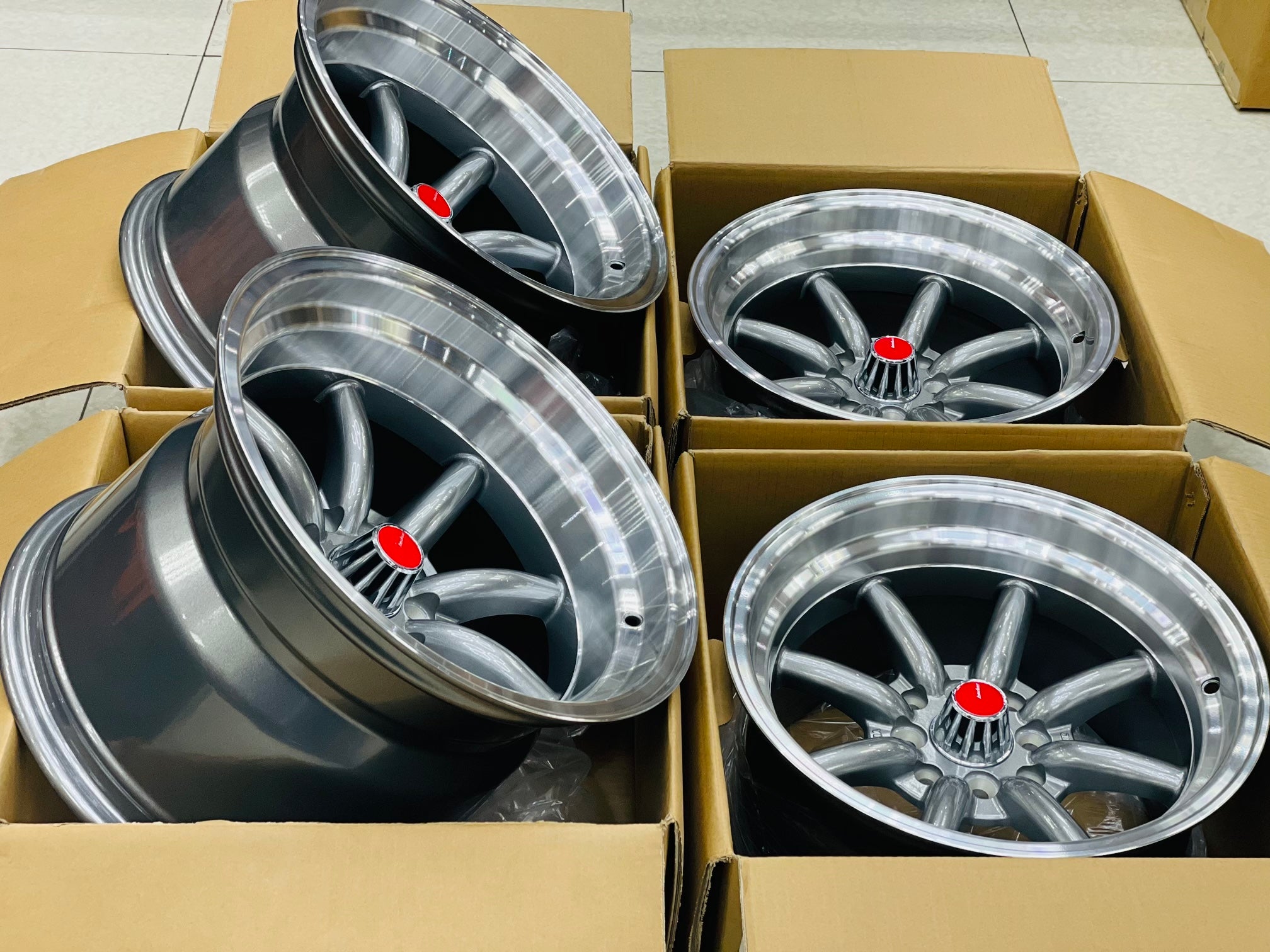 15” AS-WATA 9/10.5J 4/100 4/114 GUNMETAL RIMS