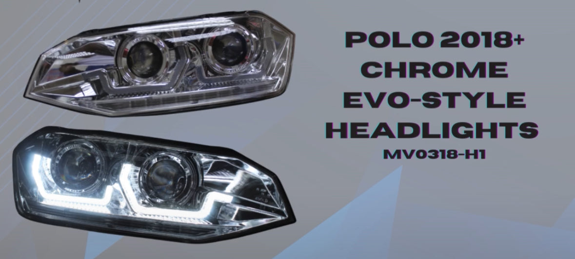 VW POLO 8 EVO ANGEL EYE HEADLIGHTS CHROME