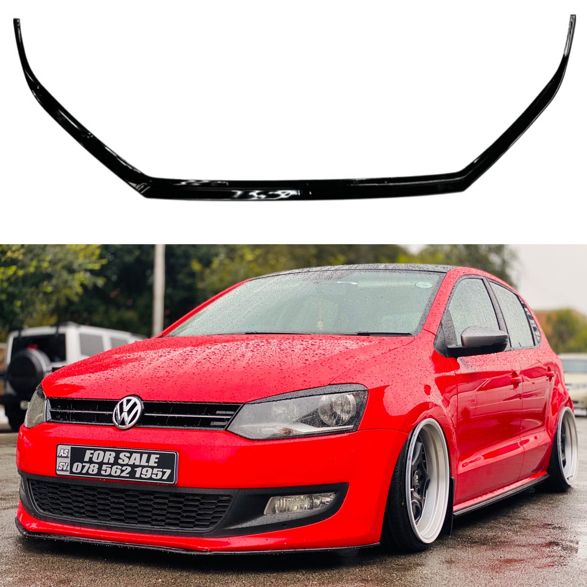 VW Polo 6 Kerscher Front Lip With Red Detail - Auto Customs